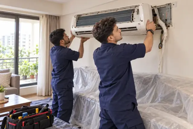 Technicians providing AC Uninstallation