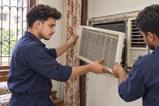 Technicians providing Window AC Repair